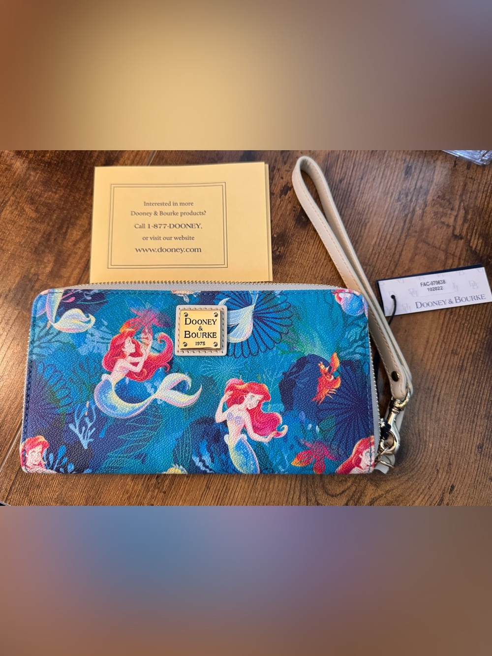 Dooney & Bourke Blue Mermaid Print Wristlet 2023